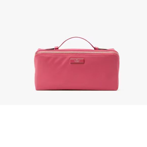 NWT Kate Spade Carter Nylon Travel Cosmetic Pouch - Rose Oil - Picture 1 of 5